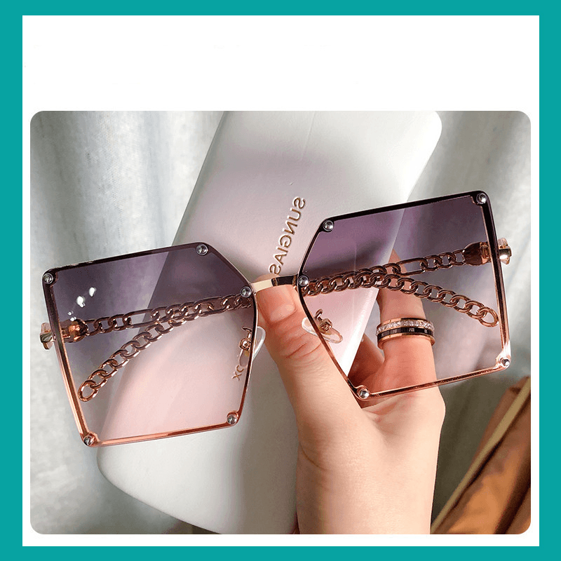 women's frameless big square sunglasses, view 6 - MRSLM