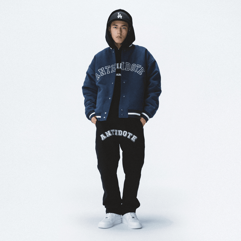 royal blue towel embroidered baseball jacket - MRSLM