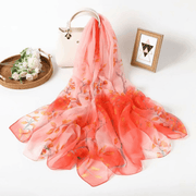 Imitation silk yarn flower scarf, view 11 - MRSLM