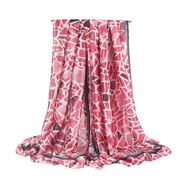 thin silk geometric print scarf shawl, view 6 - MRSLM