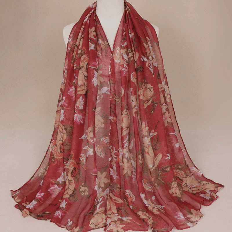 ladies printed Bali yarn scarf, view 3 - MRSLM
