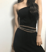 Women's multilayer rhinestone waist chain, view 4 - MRSLM