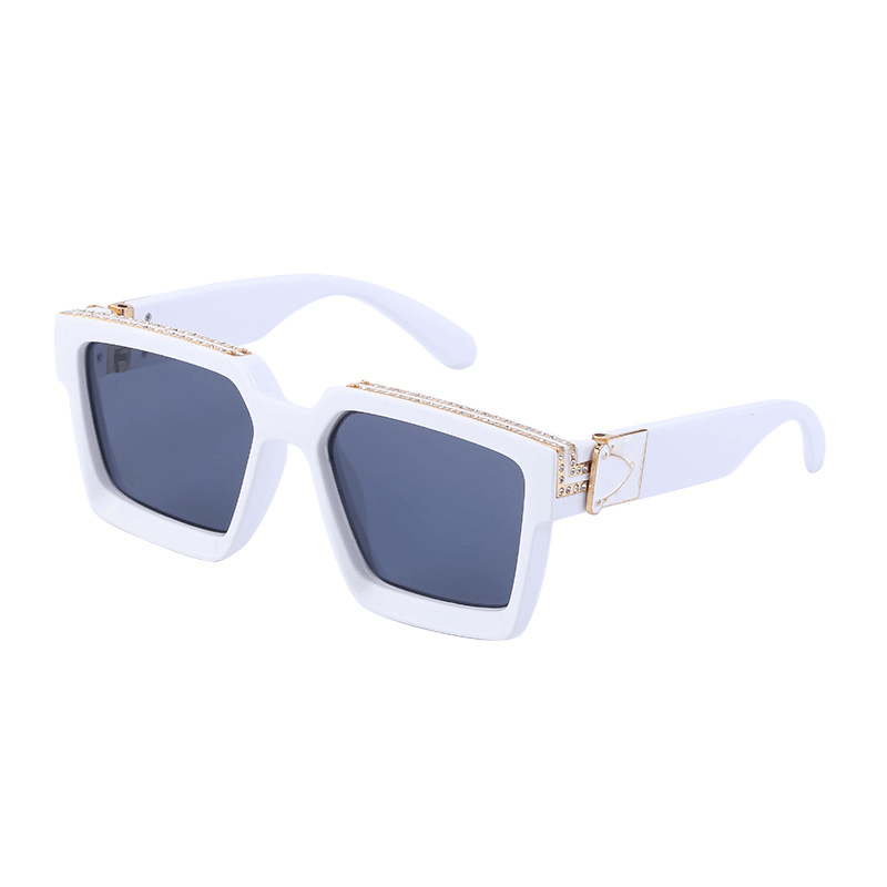 diamond-studded big square sunglasses, view 9 - MRSLM