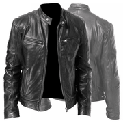 Men's zip PU leather jacket, view 6 - MRSLM