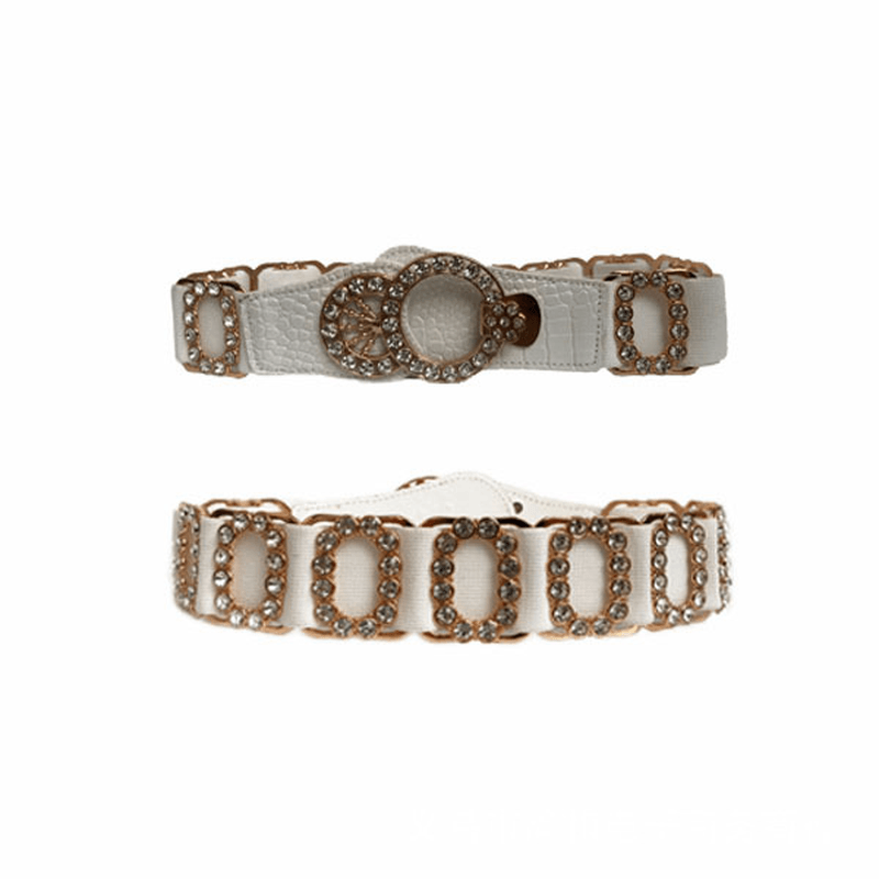 ladies elastic rhinestone belt, view 2 - MRSLM