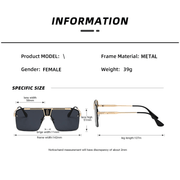 large square metal sunglasses, view 8 - MRSLM