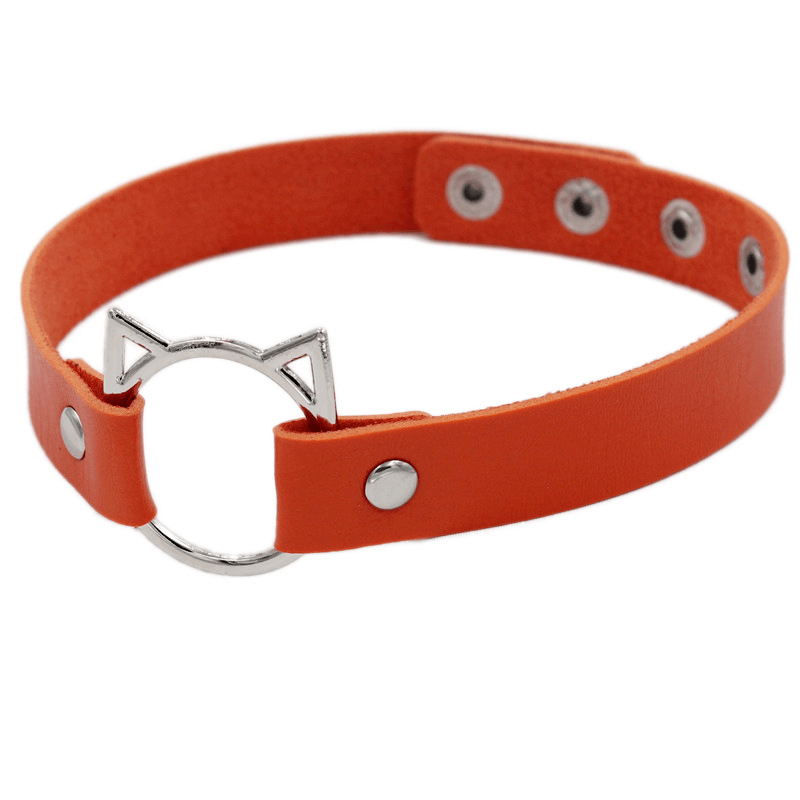 Punk leather collar choker, view 8 - MRSLM