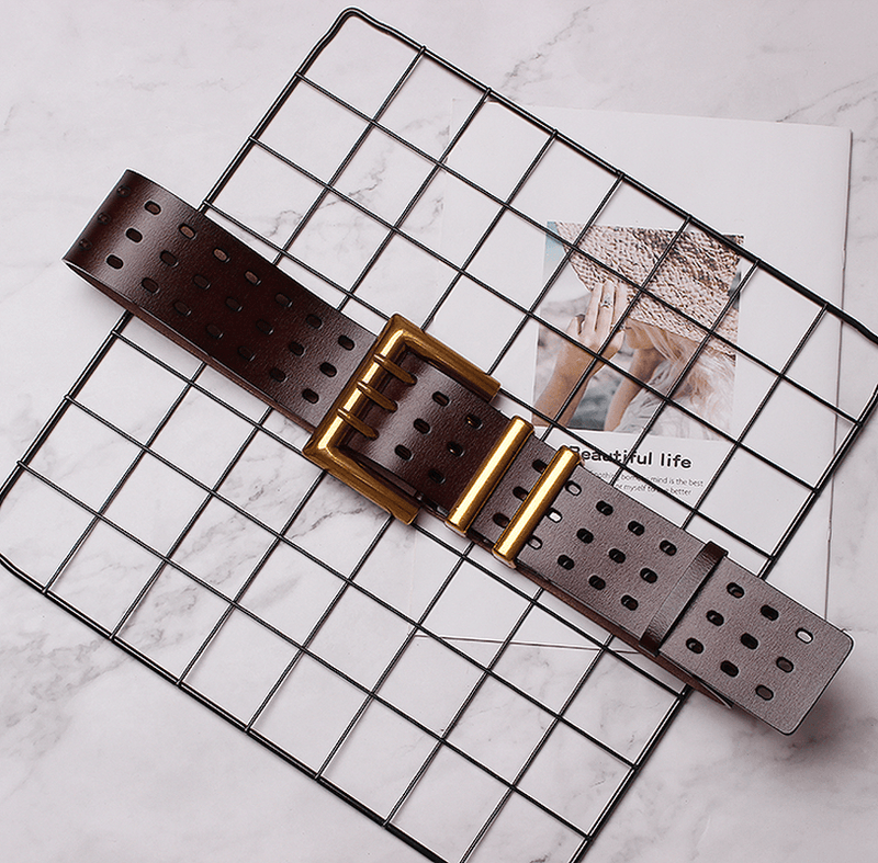 women's solid color wide belt, view 6 - MRSLM