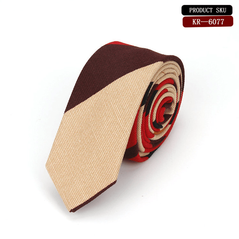 Korean Version Cotton and Linen Pattern Groom'S Wedding Tie - MRSLM