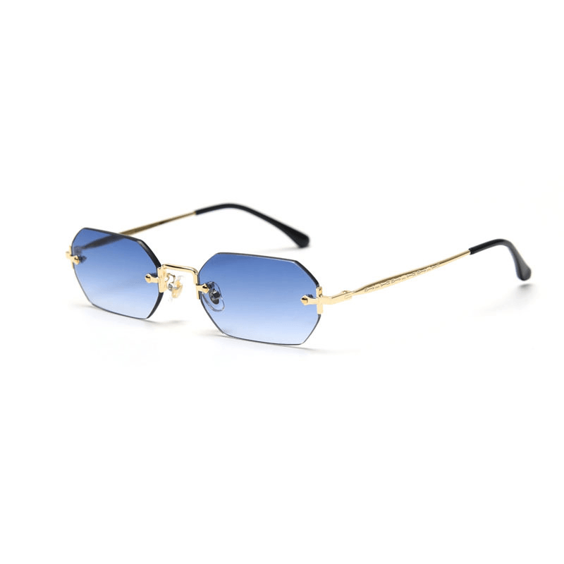 women's polygonal rimless sunglasses, view 3 - MRSLM