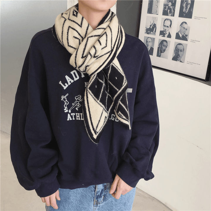 Women'S Sharp-Cornered Thick Warm Knitted Scarf - MRSLM