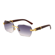 men's rimless diamond cut sunglasses, view 4 - MRSLM
