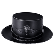 black PU leather skull top hat - MRSLM