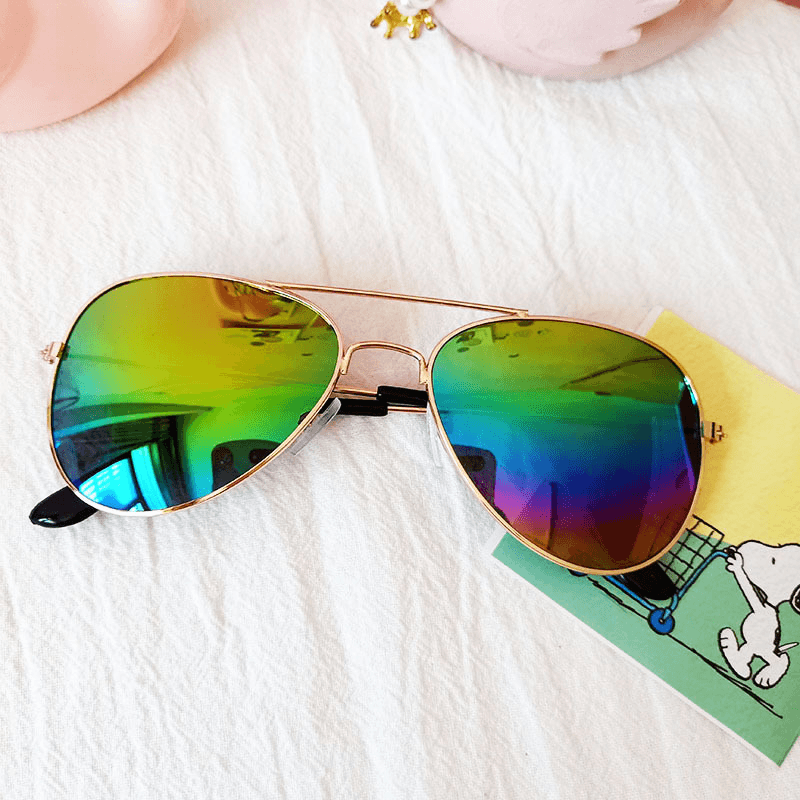 Children's colorful aviator sunglasses, view 5 - MRSLM