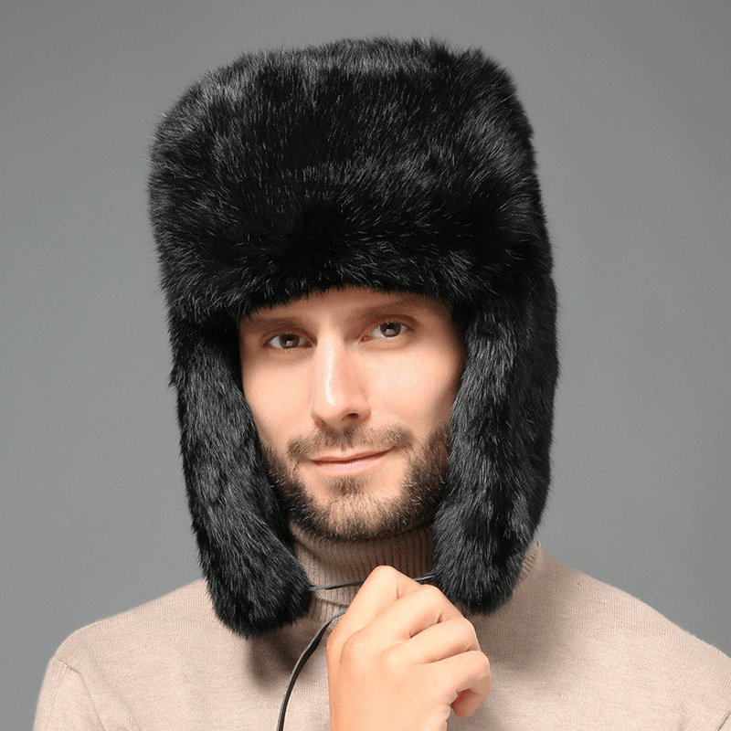 Men's thick warm ear protection hat, view 5 - MRSLM