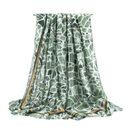 thin silk geometric print scarf shawl, view 3 - MRSLM
