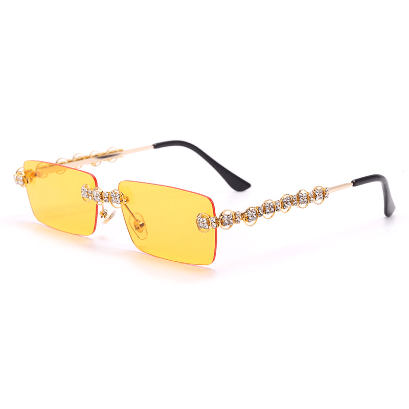 Fashion Retro Small Square Diamond Sunglasses