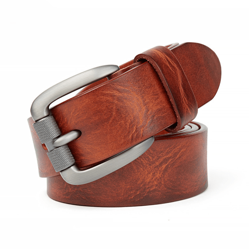 vegetable tanned cowhide pin buckle belt, view 2 - MRSLM