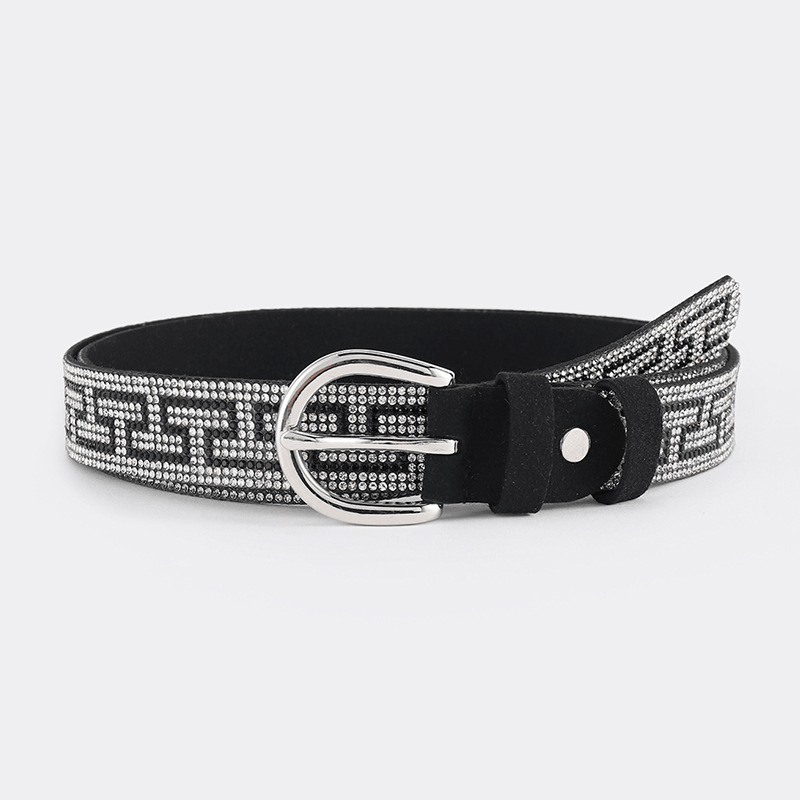 Fashion Women'S PU Leather Rhinestone Belt - MRSLM