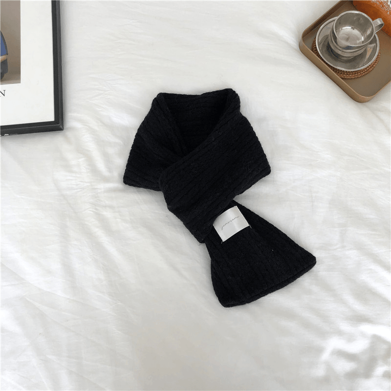 pure color knitted warm scarf, view 6 - MRSLM