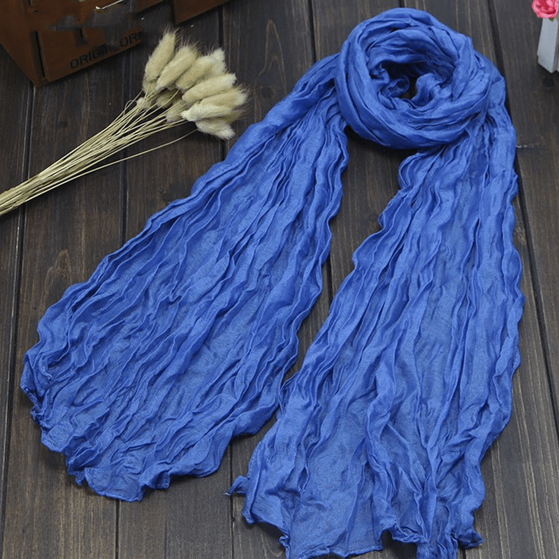 Plain candy color fold scarf, view 6 - MRSLM