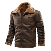faux leather velvet padded lapel coat, view 3 - MRSLM