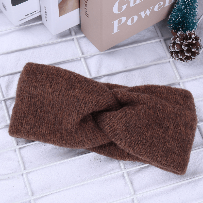 wide cross knitted bowknot headband, view 8 - MRSLM