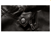 Men's slim PU leather jacket, view 4 - MRSLM