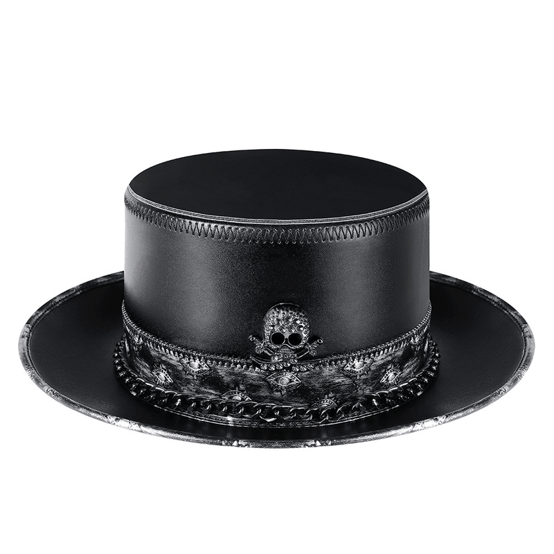 pu leather skull chain hat - MRSLM