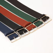 Women's wide belt with square pin buckle, view 3 - MRSLM