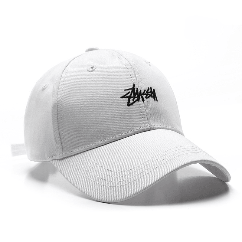Letter embroidery cotton twill peaked cap, view 5 - MRSLM