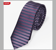narrow striped jacquard tie, view 6 - MRSLM