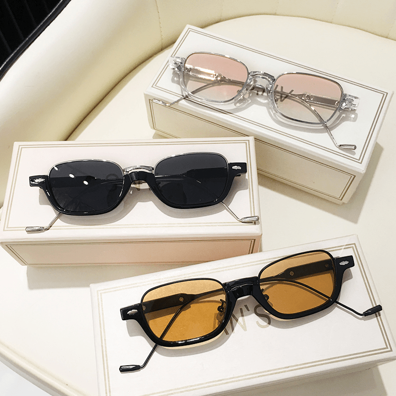 Half-frame oval sunglasses with chain, view 11 - MRSLM