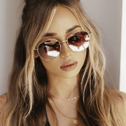 women's retro round metal sunglasses, view 2 - MRSLM