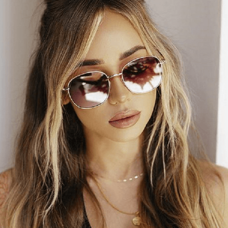 women's retro round metal sunglasses, view 2 - MRSLM