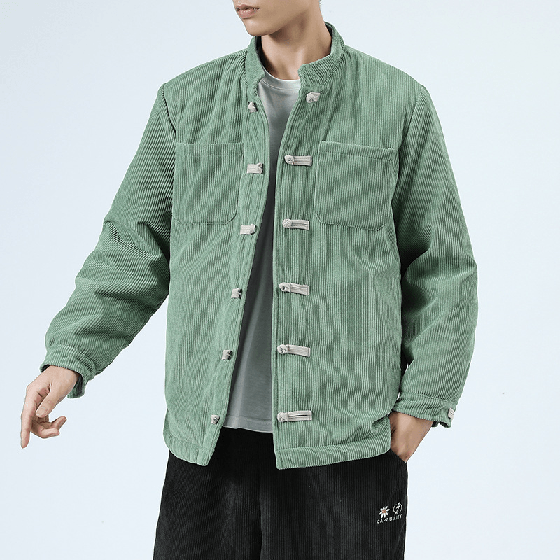 men's casual cotton buckle top coat, view 6 - MRSLM