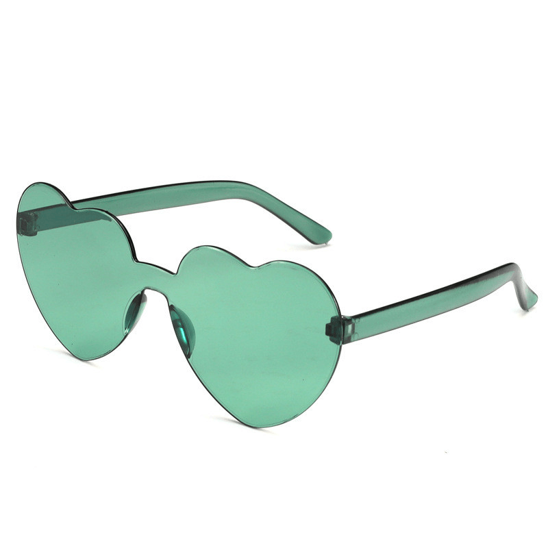 peach heart frameless sunglasses, view 3 - MRSLM