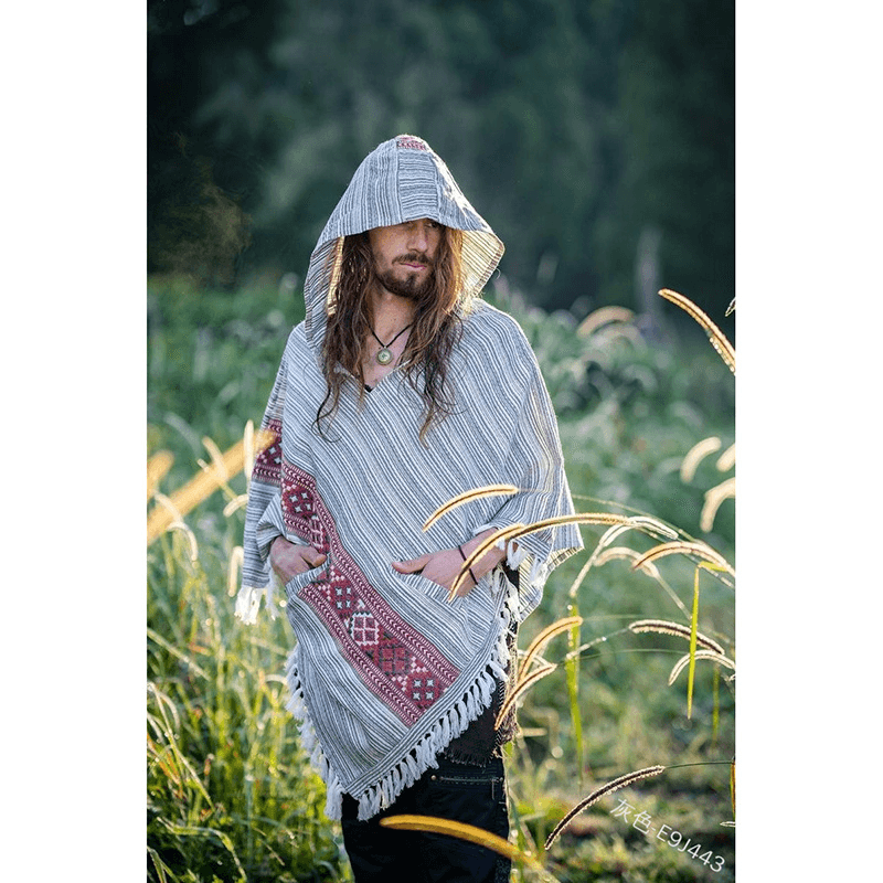 men's hooded cloak shawl, view 6 - MRSLM
