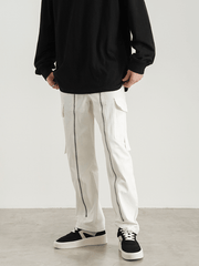 men's loose straight zipper jeans, view 3 - MRSLM