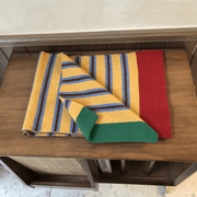 contrast striped knitted scarf, view 8 - MRSLM