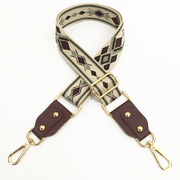 adjustable jacquard bag strap with leather, view 5 - MRSLM