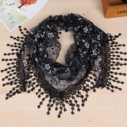 Women's lace fringed scarf, view 7 - MRSLM