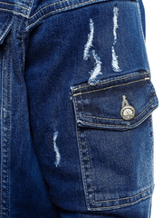 men's ripped denim jacket, view 4 - MRSLM