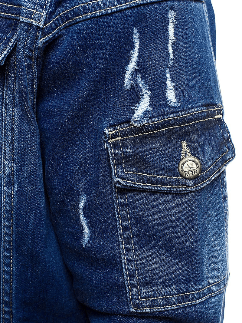 men's ripped denim jacket, view 4 - MRSLM