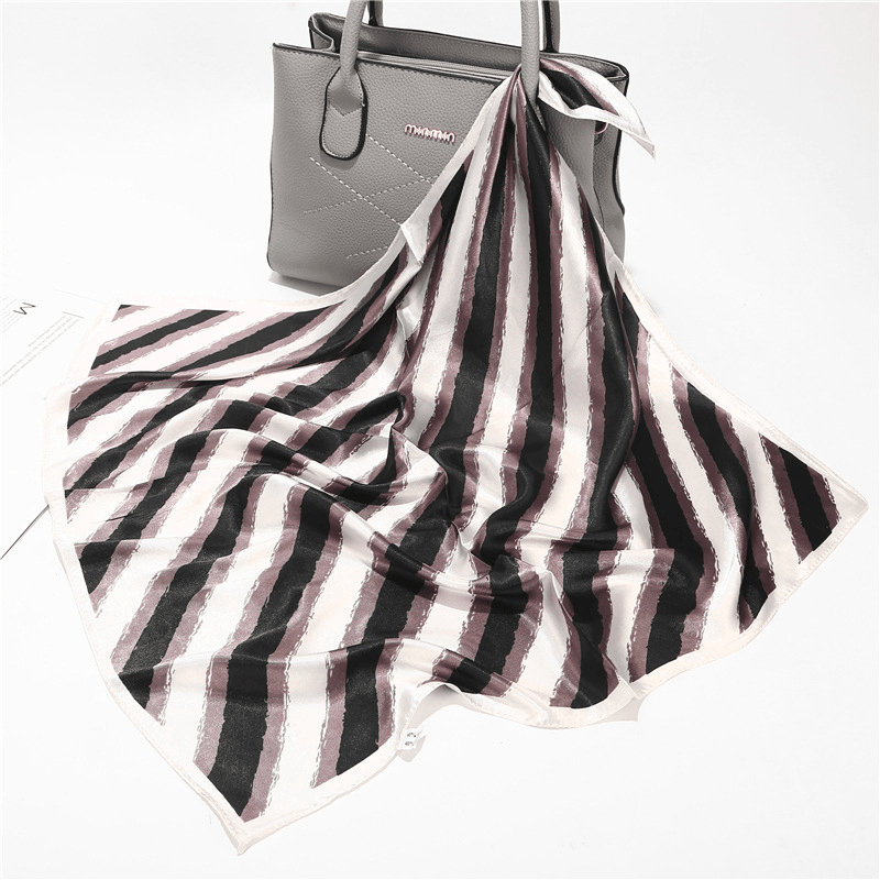 color block striped small square scarf, view 5 - MRSLM