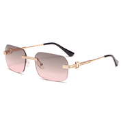 Frameless crystal cut square sunglasses, view 5 - MRSLM