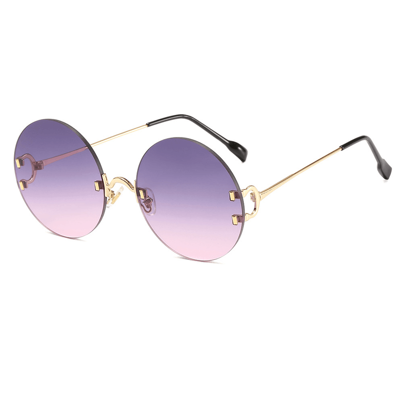 women's retro round metal gradient sunglasses, view 6 - MRSLM