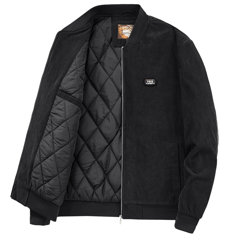Men's Spring and Autumn Corduroy Men's Middle-Aged Casual Simple Jacket