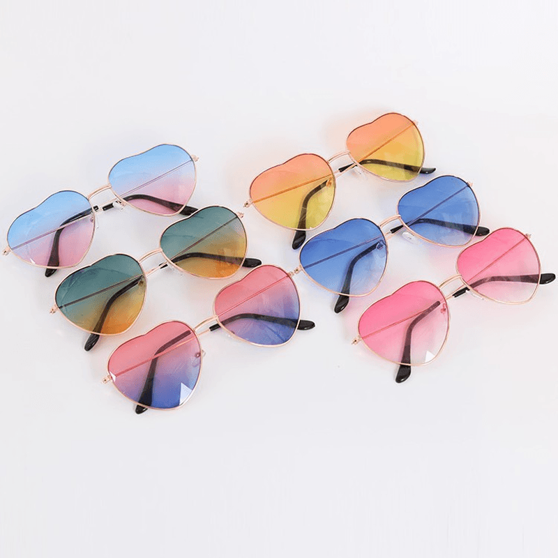 Metal heart sunglasses with rose gold frame - MRSLM