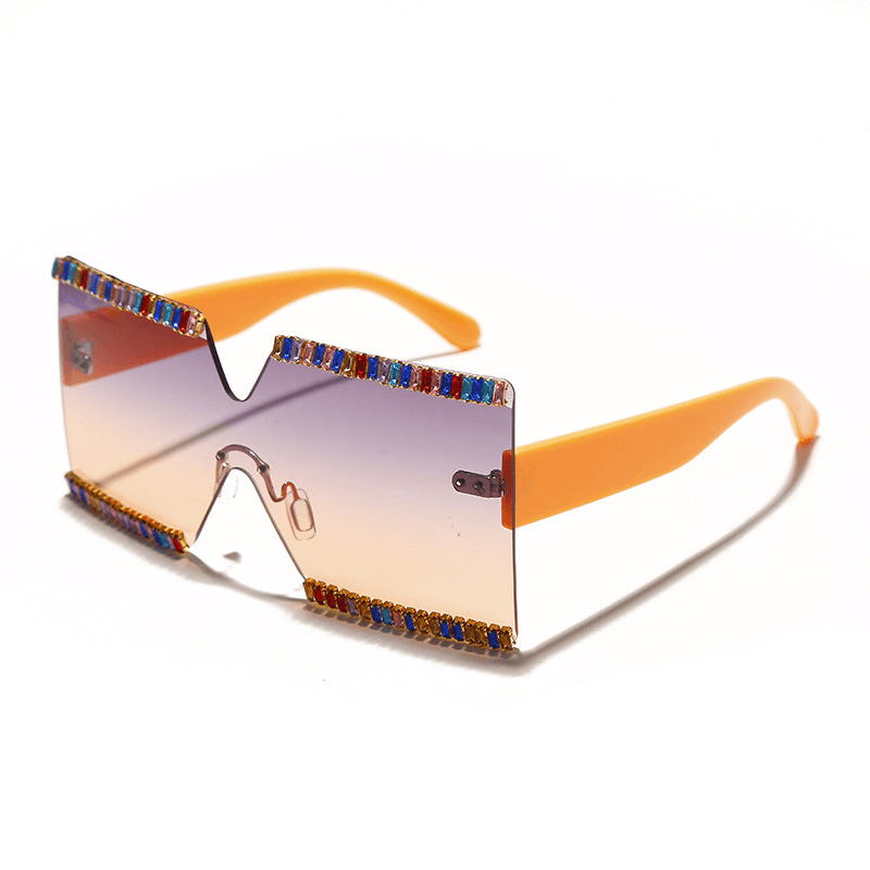 large frame rhinestone sunglasses, view 12 - MRSLM